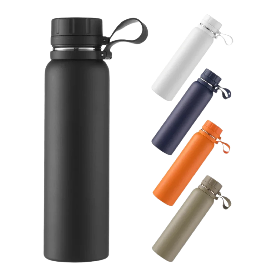 Bouteille isotherme avec poignée en silicone