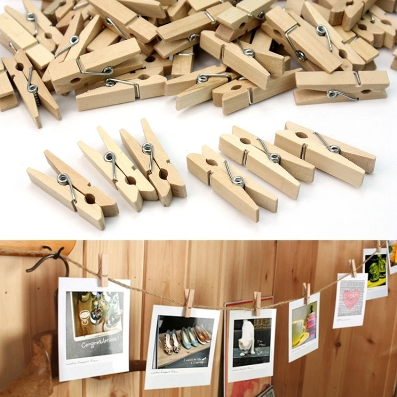 Mini pince en bois naturel clip photo
