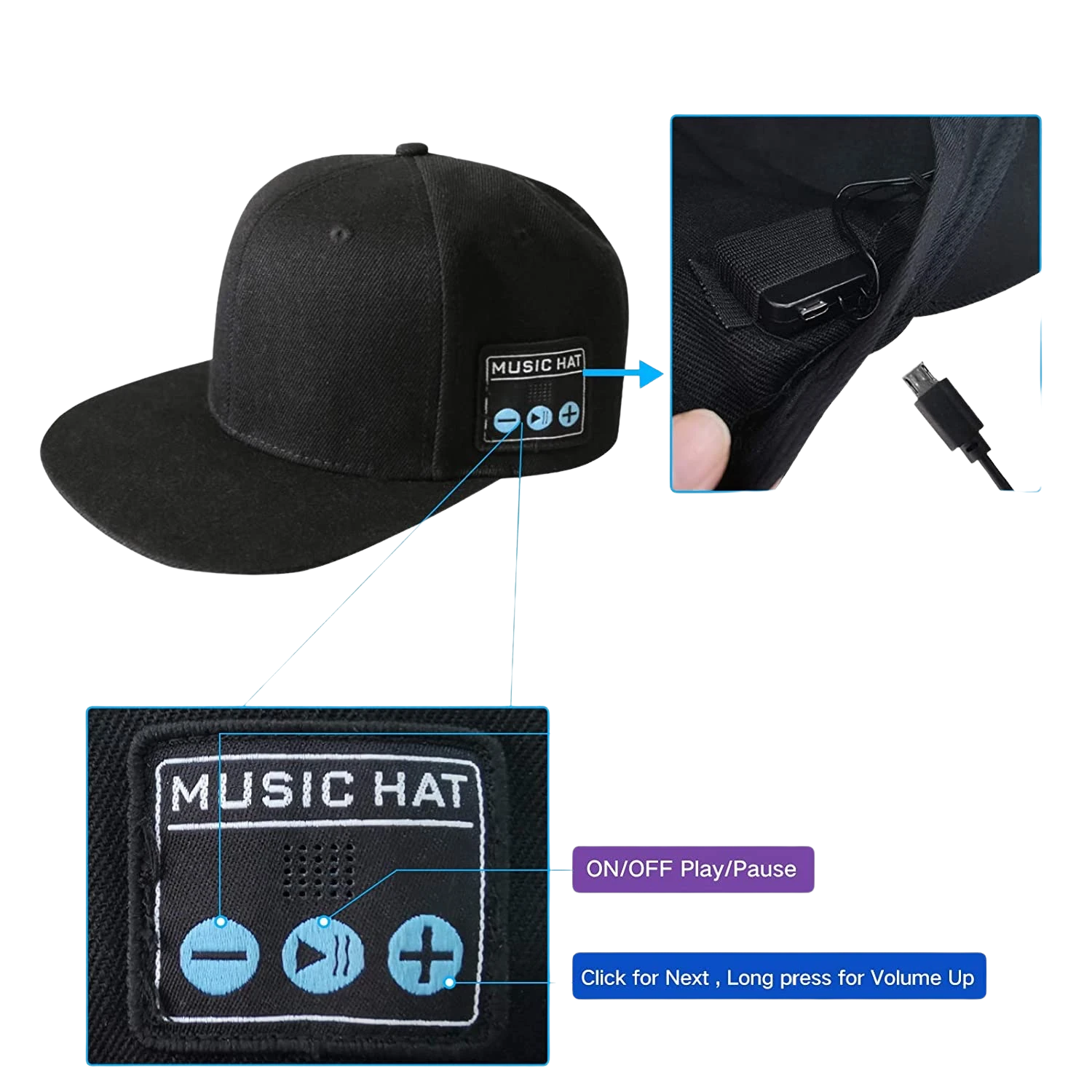 Casquette main-libre Bluetooth