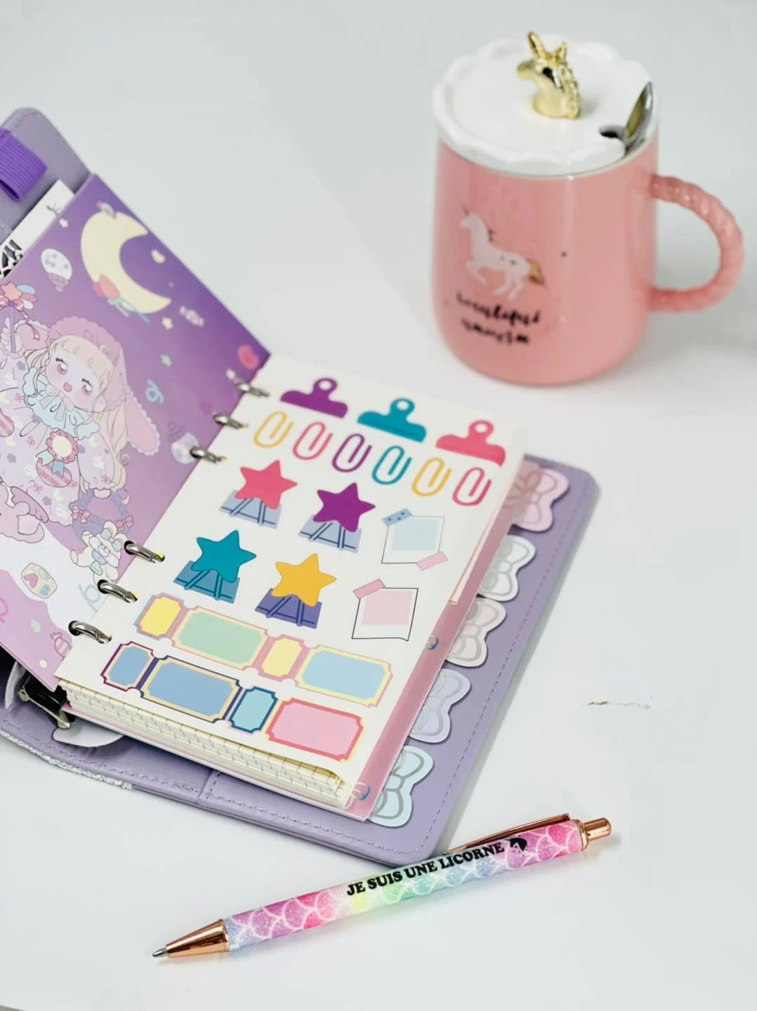 Stylo pailleté bille fine