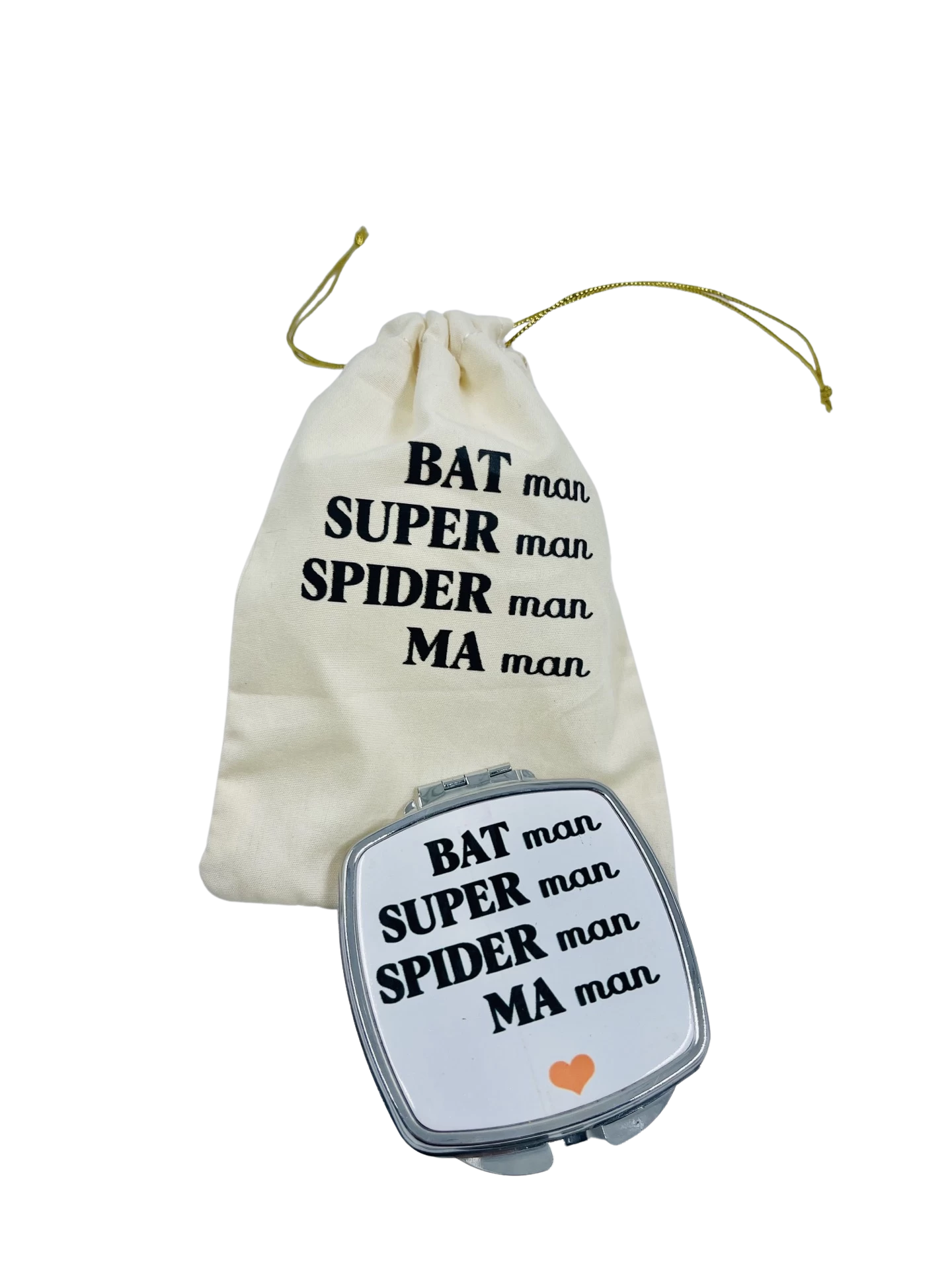 Miroir de poche avec son pochon