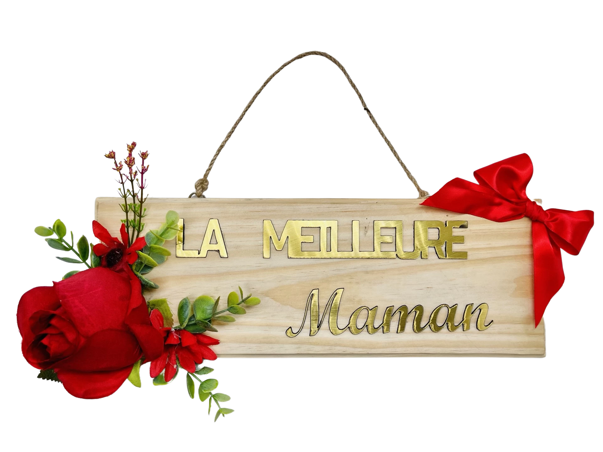 Plaque en bois à suspendre pour maman
