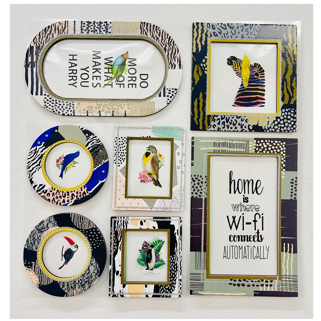 Cadre-photo pêle-mêle en carton.