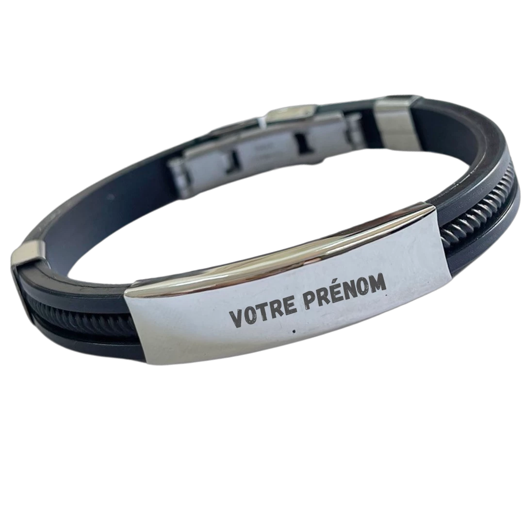 Bracelet bi-matière (silicone+acier)