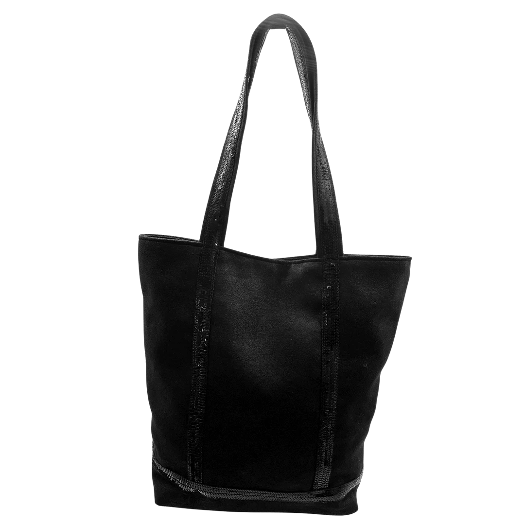 Sac cabas moyen en toile de coton paillette